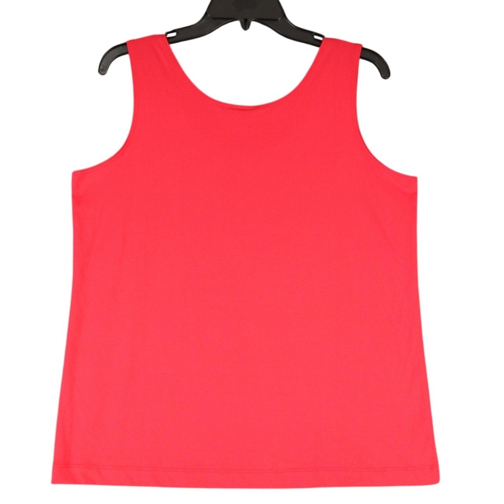Chico's Tank Top Womens Size 2 Red Scoop Neck Stretch Layering Casual Shell
